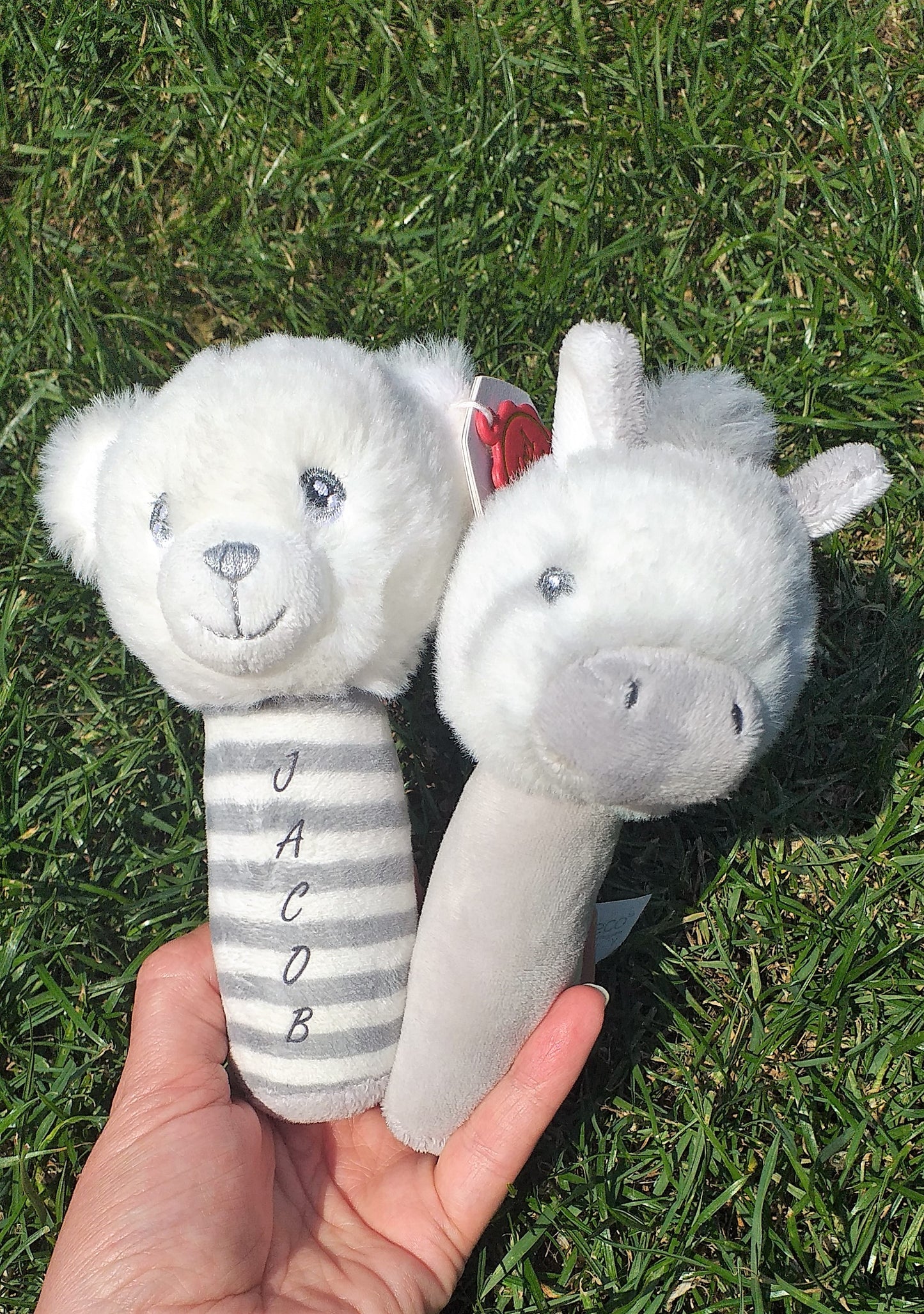 Personalised Keeleco baby rattle 100% recycled material