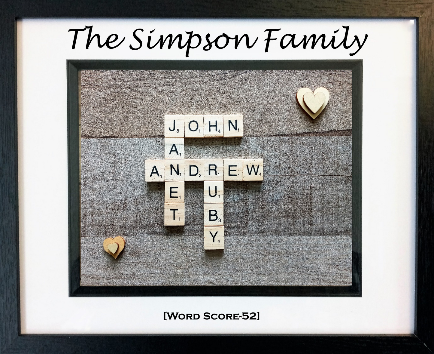 Family Scrabble Art 5 Names