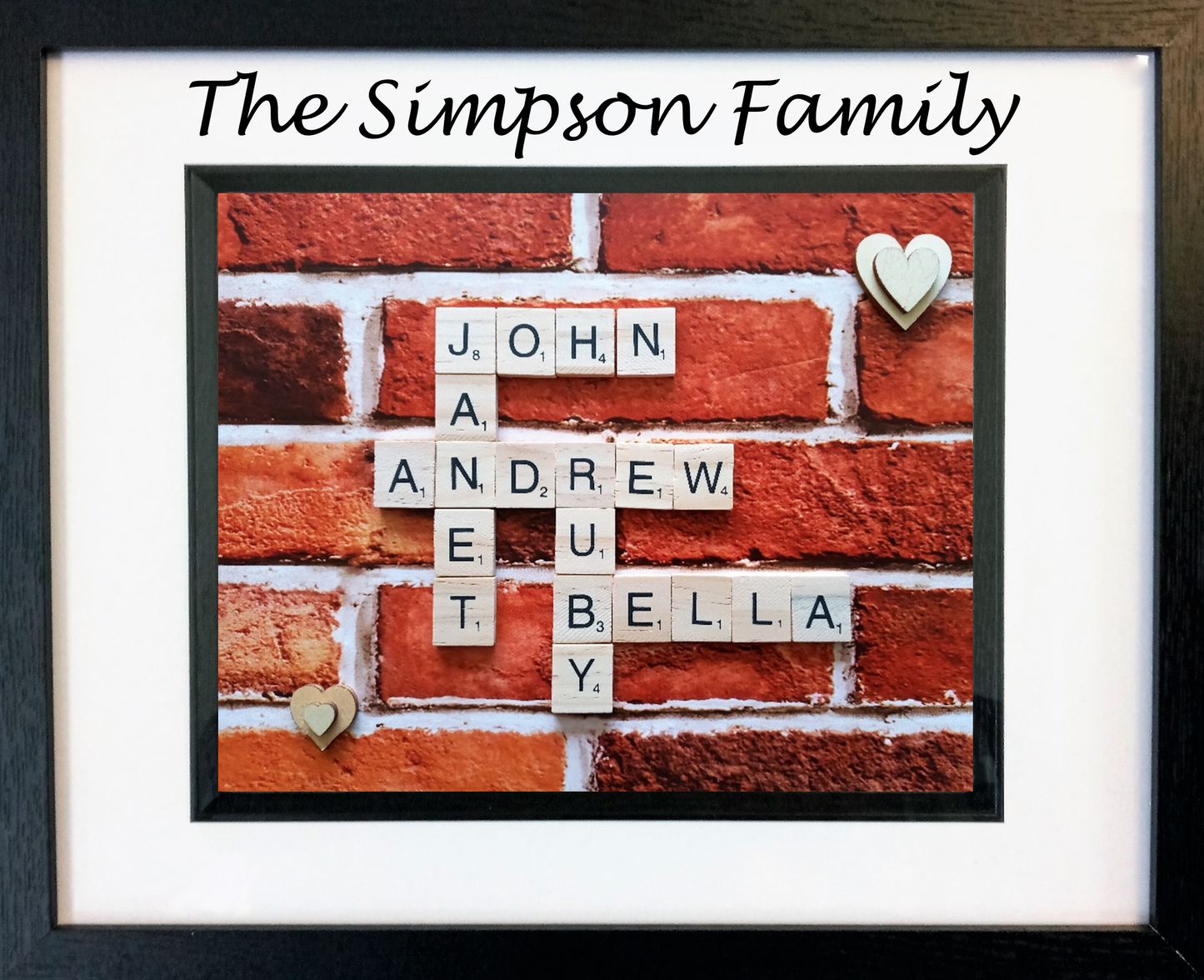 Family Scrabble Art 5 Names