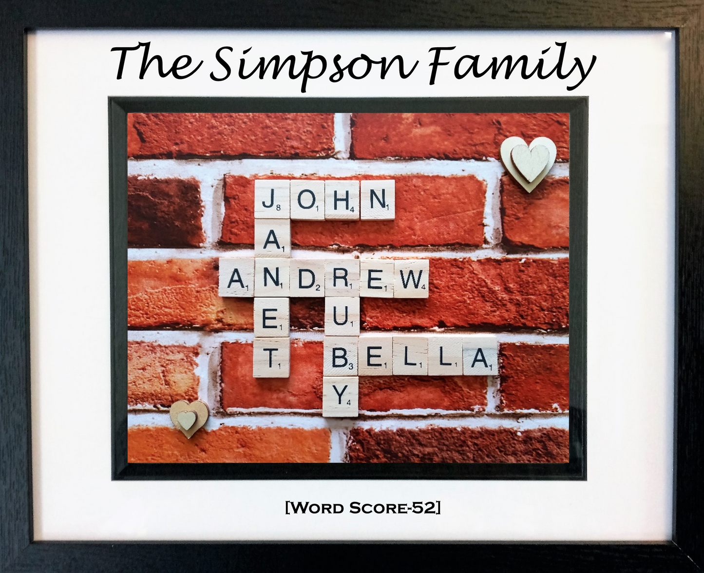 Family Scrabble Art 4 Names
