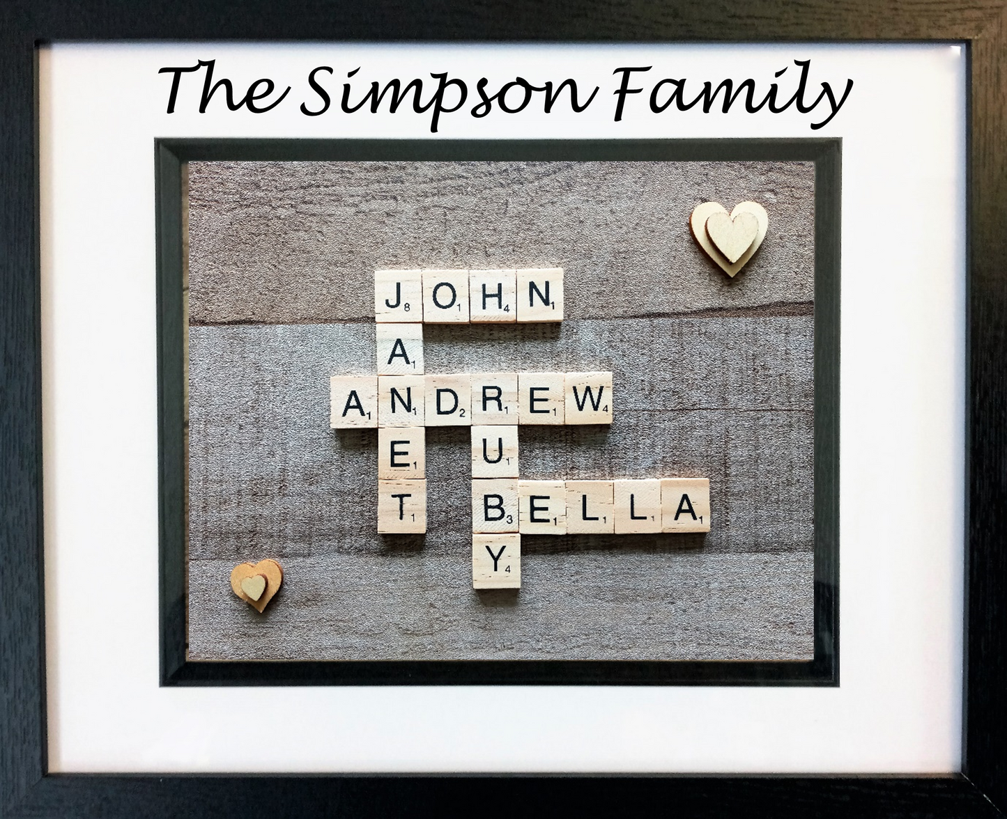 Family Scrabble Art 5 Names