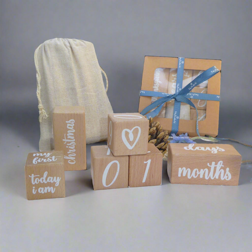 gift-ready personalised milestone set for baby shower