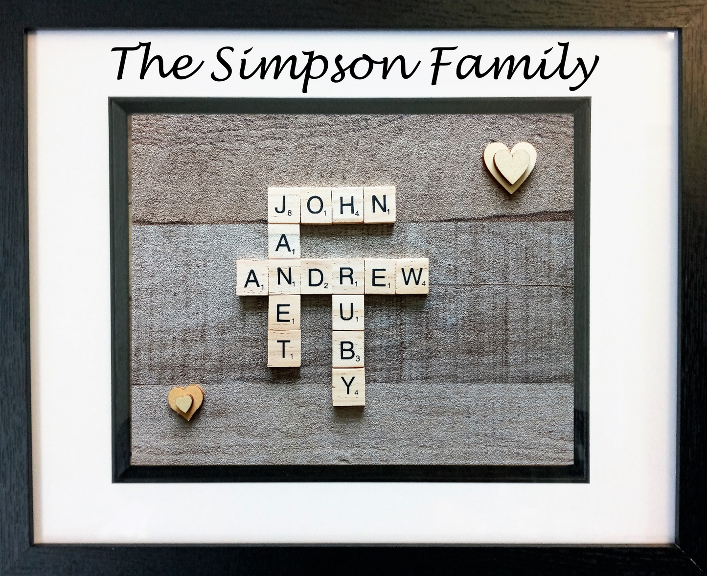 Family Scrabble Art 4 Names