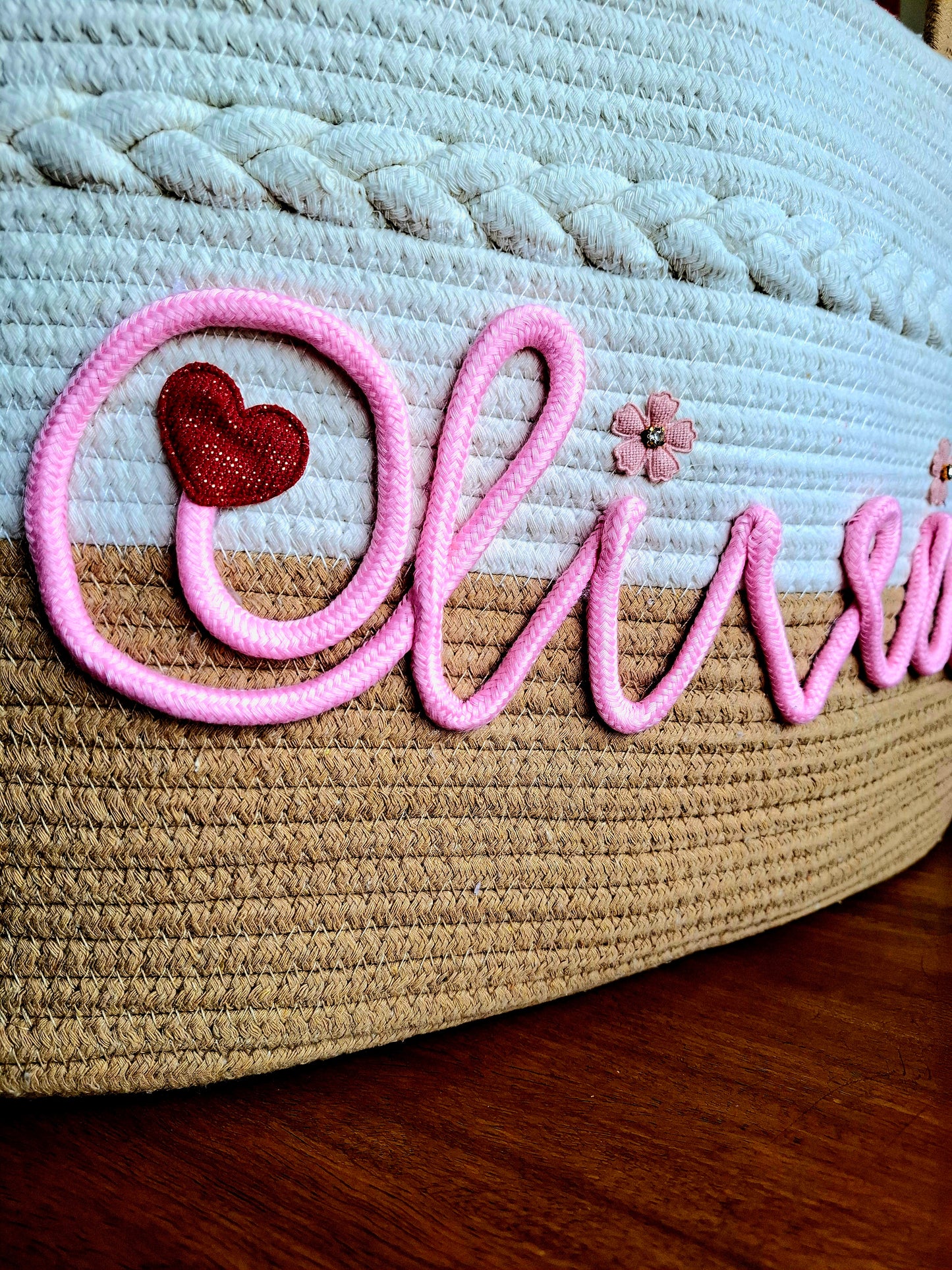 Personalised Nappy Caddy | Custom Baby Storage Basket with Name | Handmade Newborn Gift
