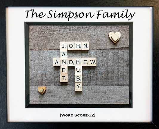Family Scrabble Art 4 Names