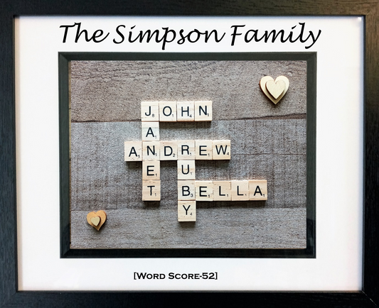 Family Scrabble Art 5 Names